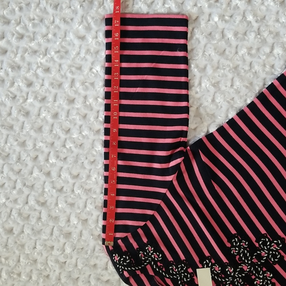 Talbots Petites Pink and Black Striped 3/4 Sleeve Midi Large Petite Dress - Picture 9 of 9